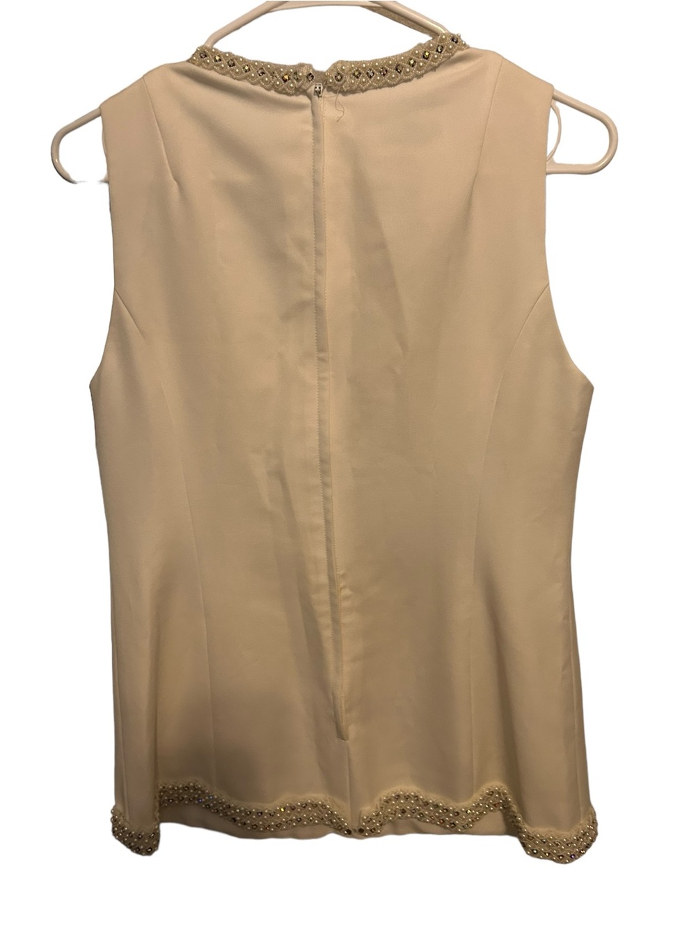 Jack Bryan Embellished white cream Sleeveless Vest shirt - Picture 4 of 8